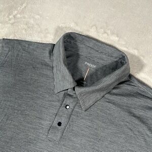 Proof Polo Shirt Men 3XL Gray Merino Wool Golf Performance Stretch Huckberry EUC